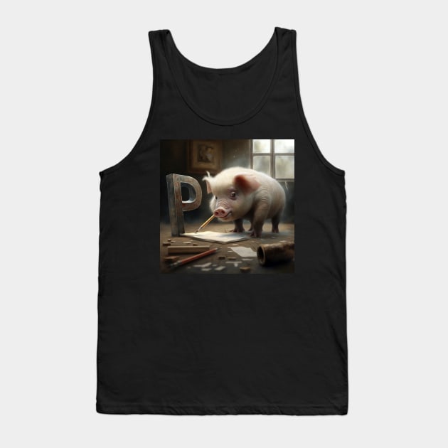 Letter P for Painting Pig from AdventuresOfSela Tank Top by Parody-is-King